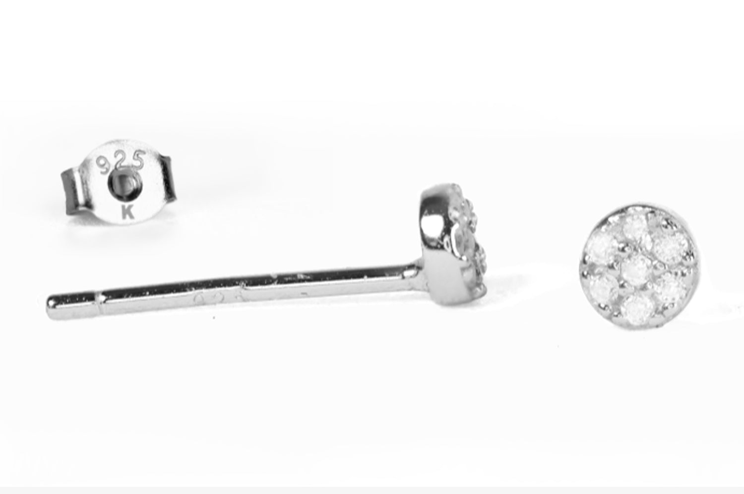 Tiny pavé circle cubic zirconia studs