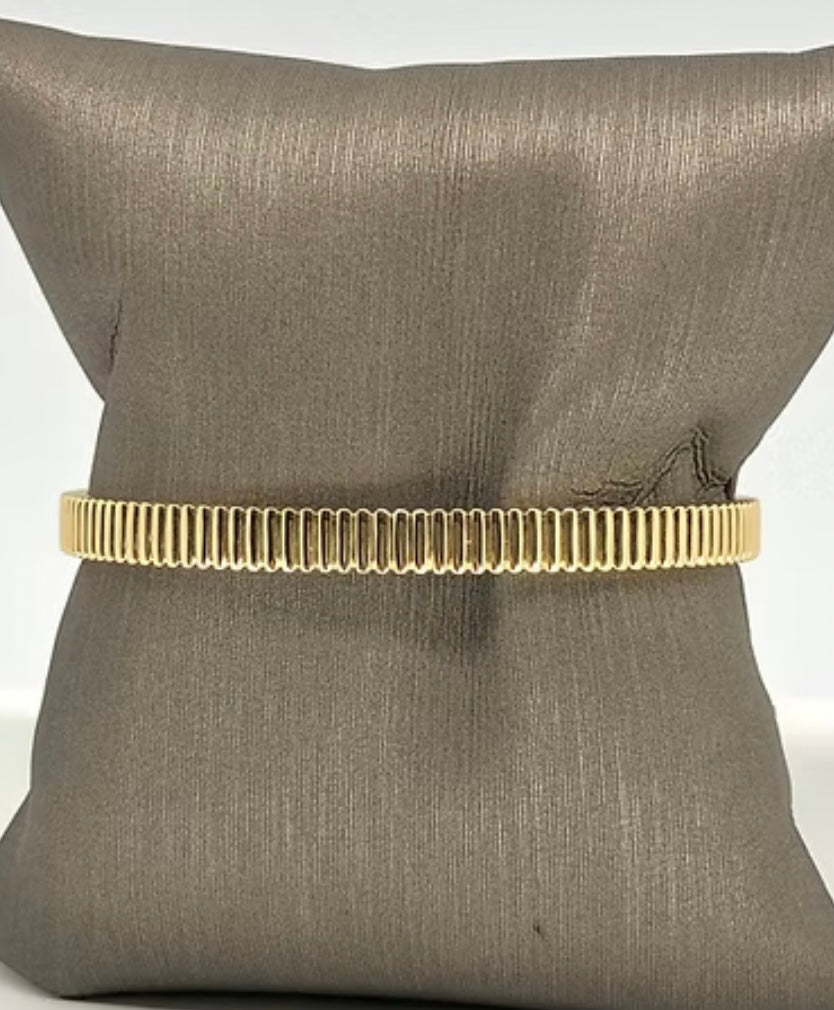 Thin Fluted Dousset Bangle Bracelet | Sterling Silver