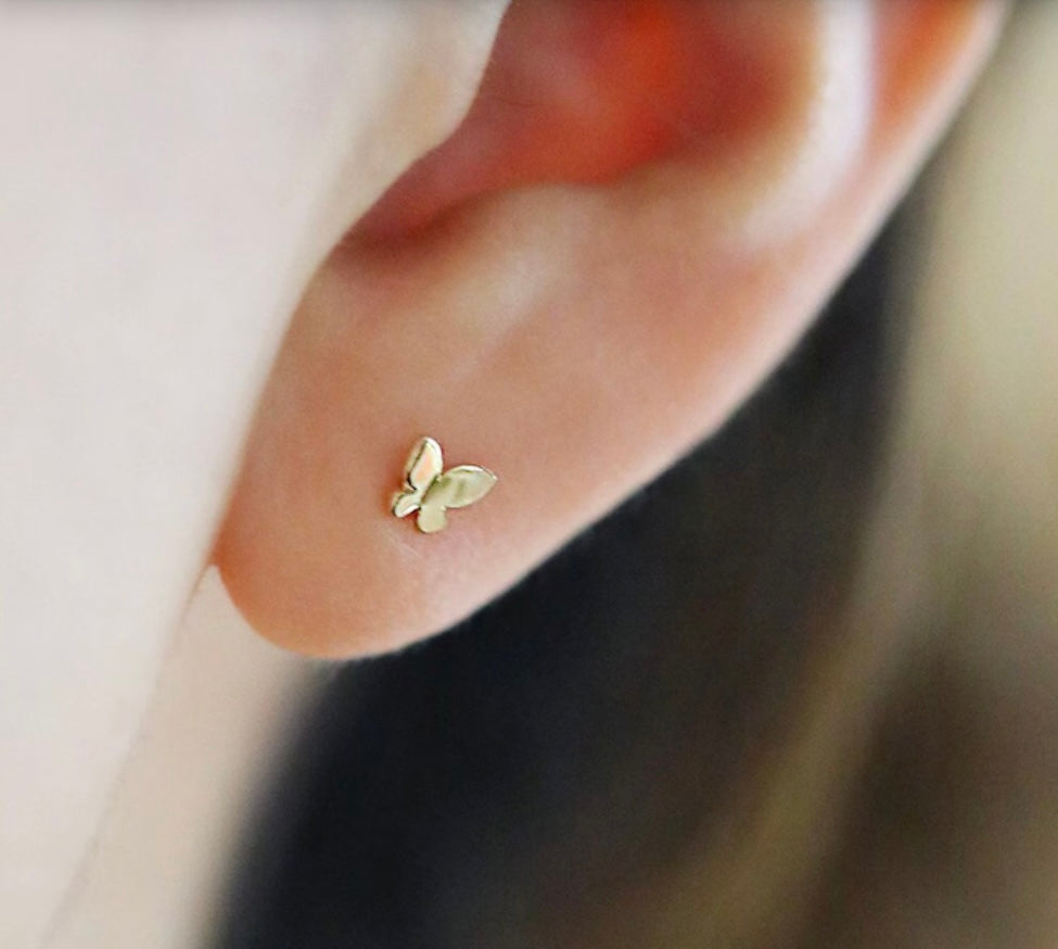 SEMINI Tiny Butterfly Studs Earrings