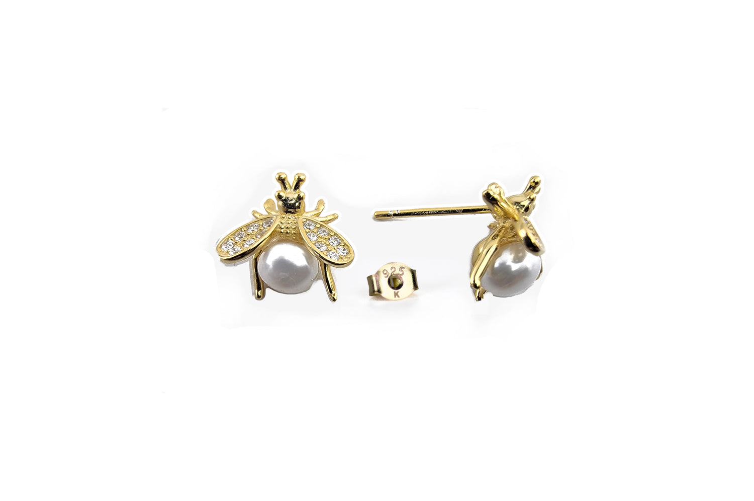 Bee Pearl Stud Earrings