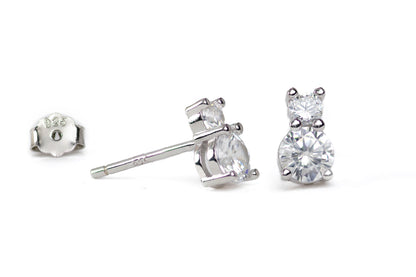 Double cubic zirconia studs
