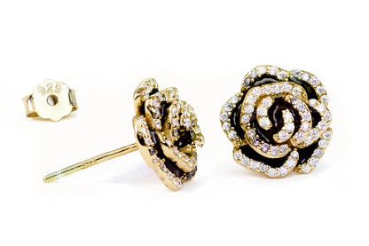 Rose studs earrings