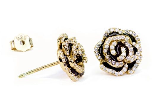 Rose studs earrings