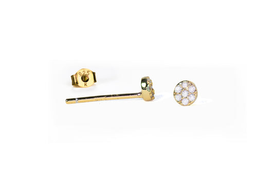 Tiny pavé circle cubic zirconia studs