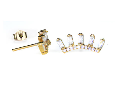 Climber Studs Baguette Earrings