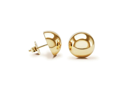 Classic Dome Round Chunky Half Ball Stud Earrings