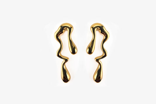 Dangle Drop Melt Dripping Studs Earrings