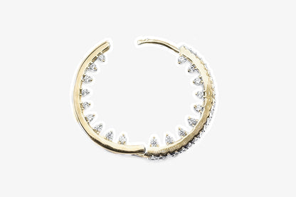 Silver Sparkling Hoop Earrings – Modern Geometric Design