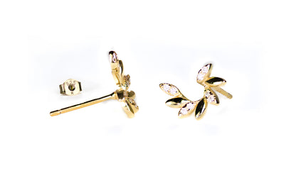 Crescent Petal Mini Climbers Studs Earrings