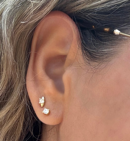 Tiny Spiky Edgy CZ Stud Earrings | Sterling Silver Everyday Edge