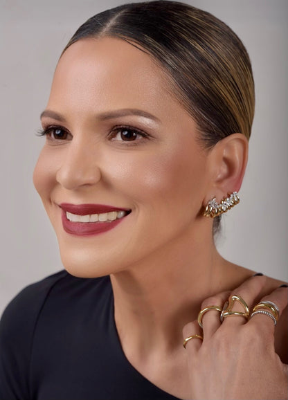 Spiral Moissanite Ear Climber | Gold Vermeil Statement Shine