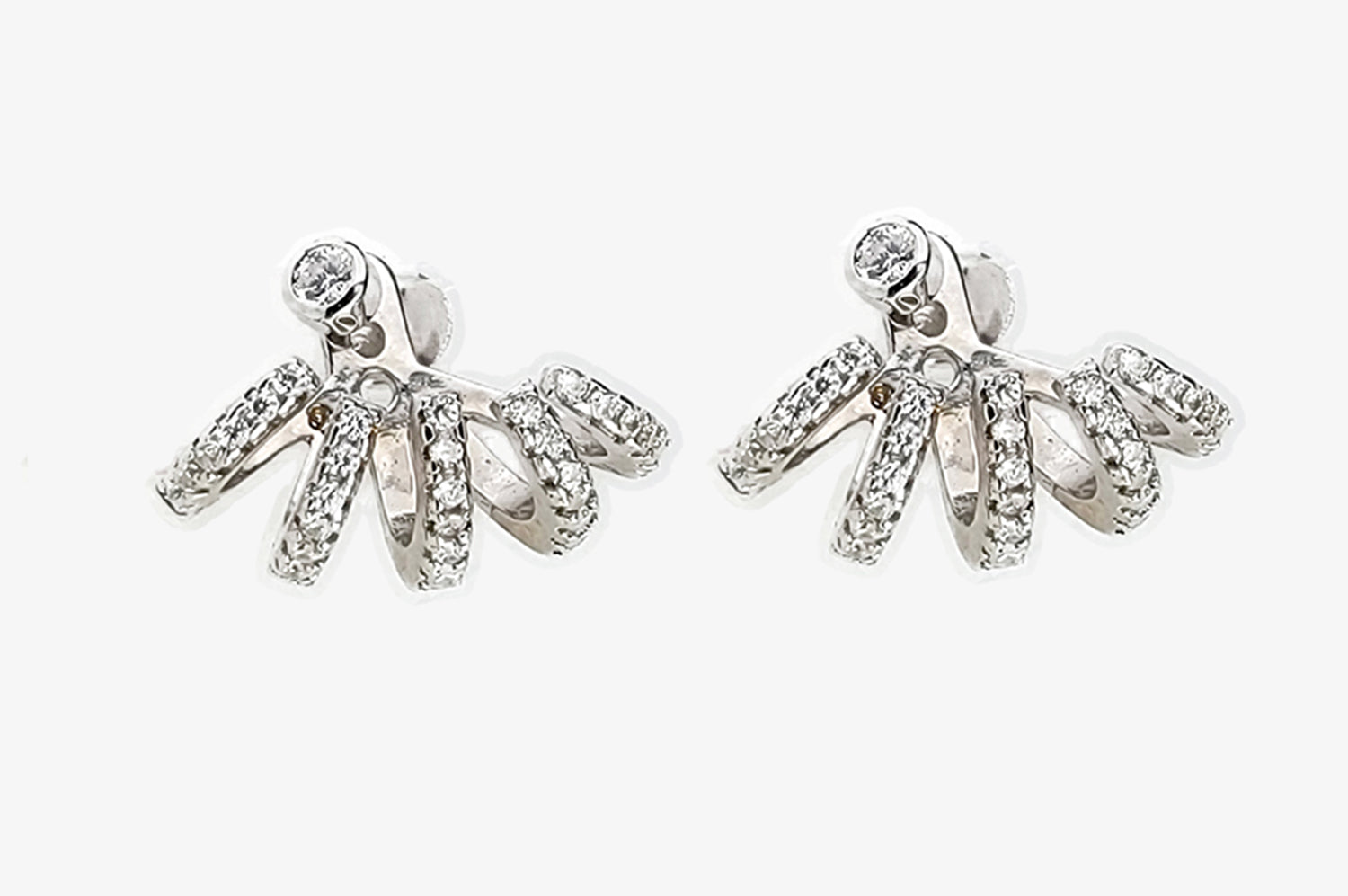 Multi-Row Sparkle Convertible Ear Jacket Earrings
