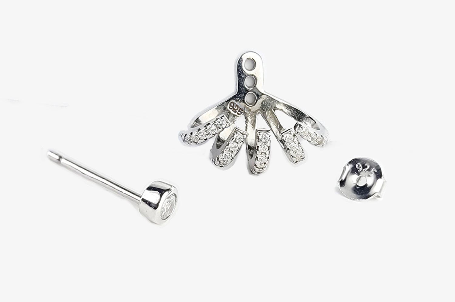 Multi-Row Sparkle Convertible Ear Jacket Earrings