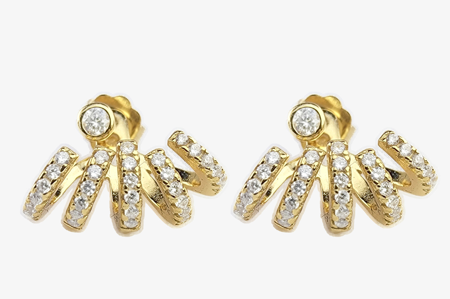 Multi-Row Sparkle Convertible Ear Jacket Earrings