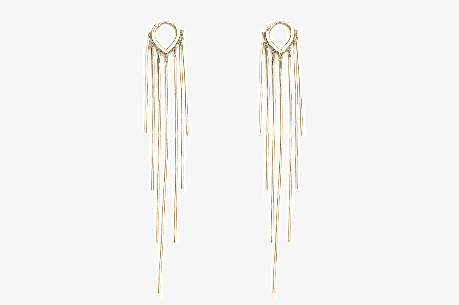 Teardrop Chain Fringe Earrings