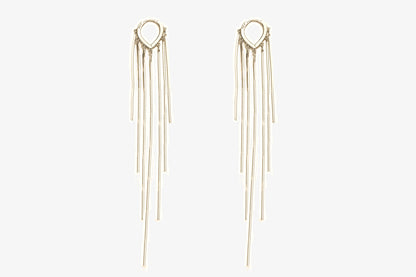 Teardrop Chain Fringe Earrings