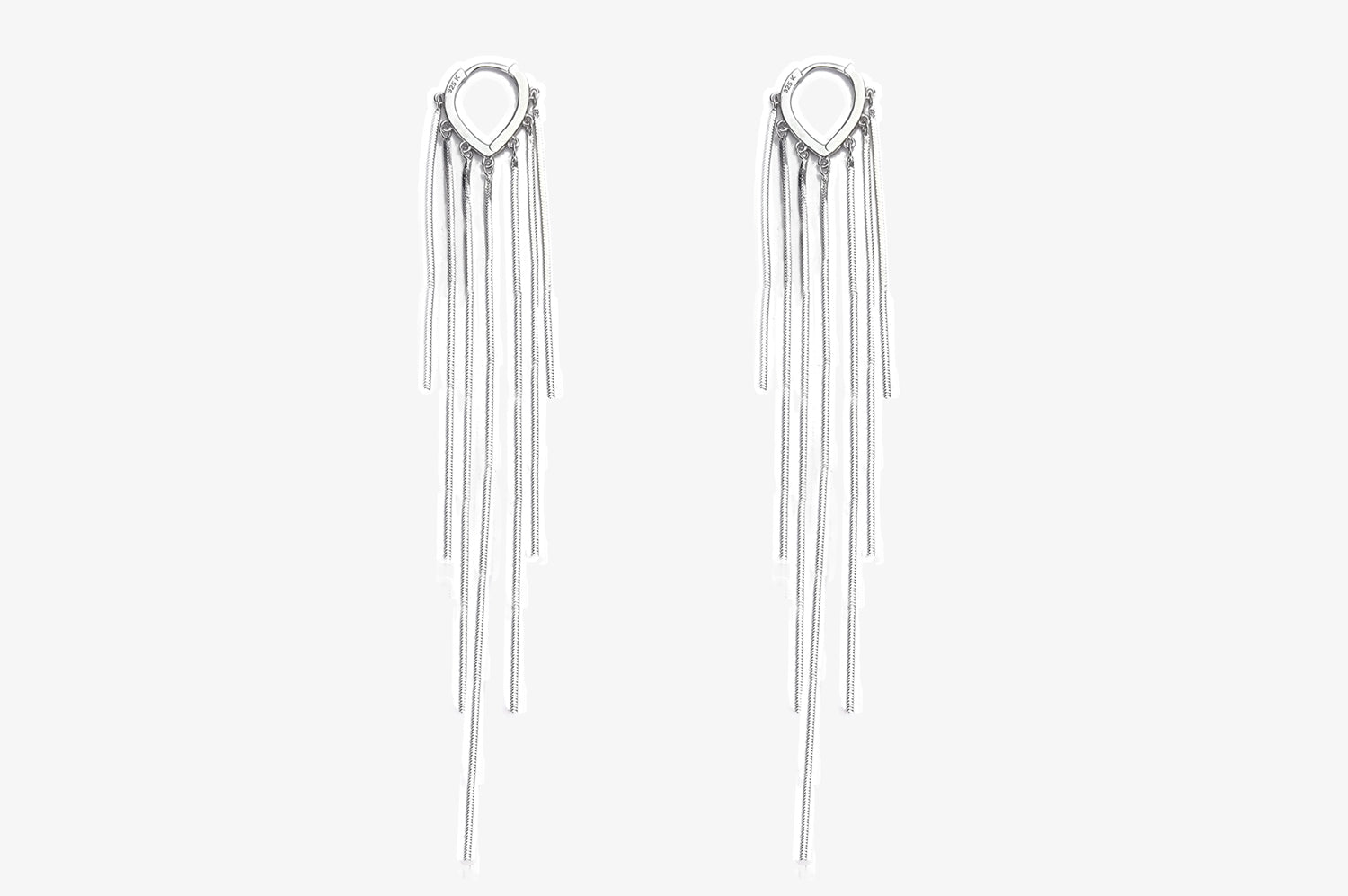 Teardrop Chain Fringe Earrings