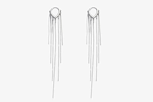 Teardrop Chain Fringe Earrings