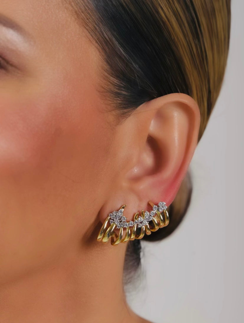 Spiral Moissanite Ear Climber | Gold Vermeil Statement Shine