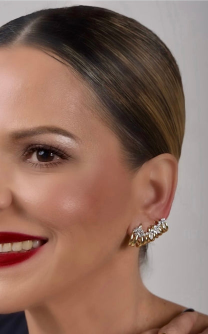 Spiral Moissanite Ear Climber | Gold Vermeil Statement Shine