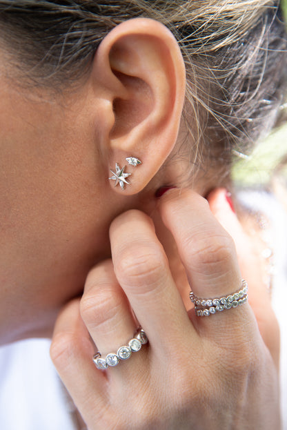 Tiny Spiky Edgy CZ Stud Earrings | Sterling Silver Everyday Edge