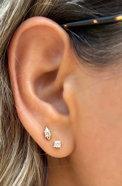 Tiny Spiky Edgy CZ Stud Earrings | Sterling Silver Everyday Edge