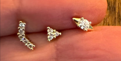 Tiny Spiky Edgy CZ Stud Earrings | Sterling Silver Everyday Edge