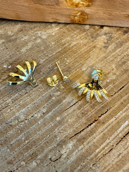 Multi-Row Sparkle Convertible Ear Jacket Earrings