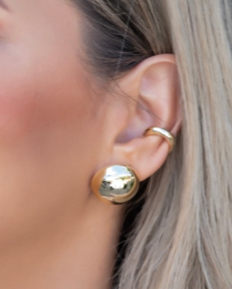 Classic Dome Round Chunky Half Ball Stud Earrings