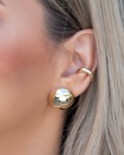 Classic Dome Round Chunky Half Ball Stud Earrings