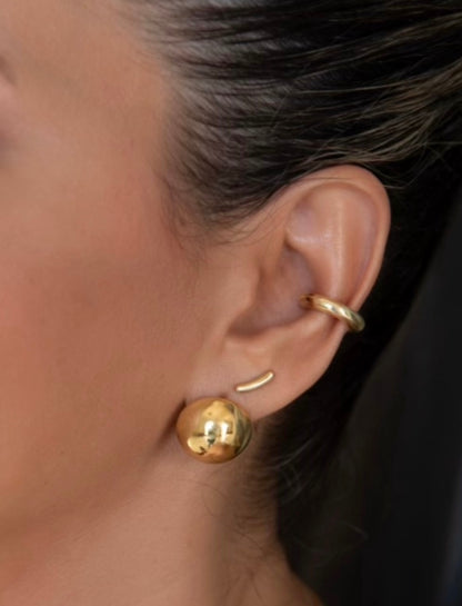 Classic Dome Round Chunky Half Ball Stud Earrings
