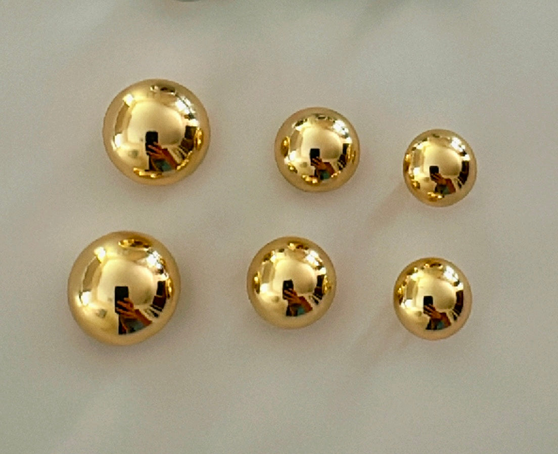 Classic Dome Round Chunky Half Ball Stud Earrings