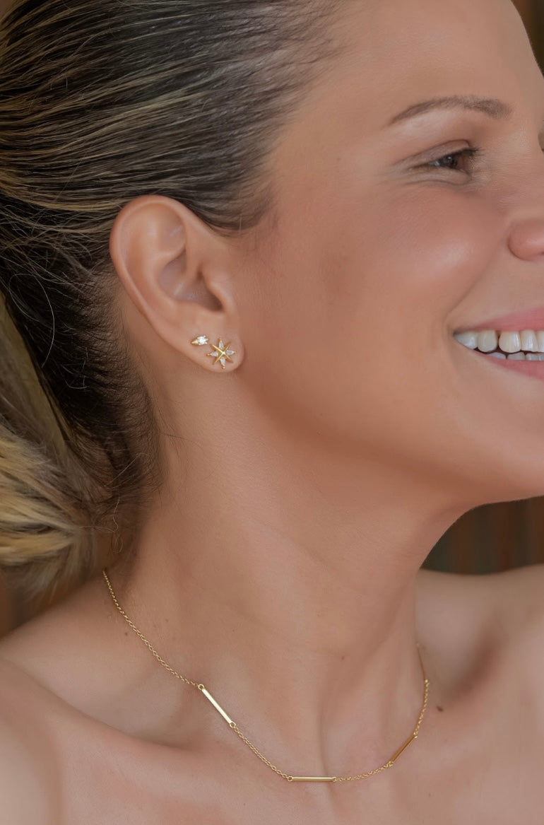 Tiny Spiky Edgy CZ Stud Earrings | Sterling Silver Everyday Edge