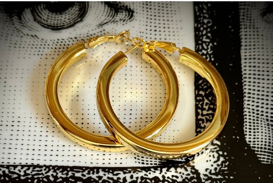 Thick Large Hoop Earrings