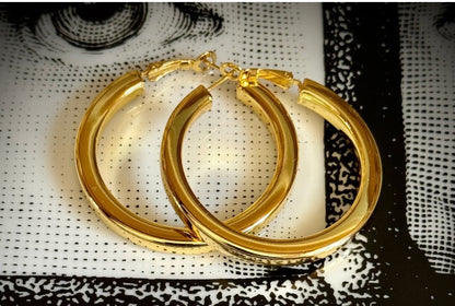 Thick Large Hoop Earrings